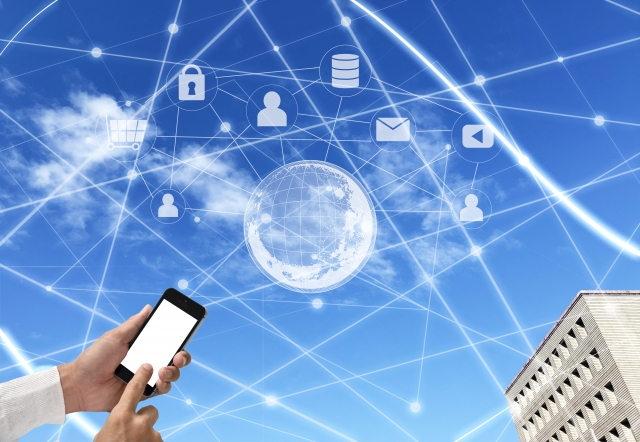 ネットワークのイメージとスマホ