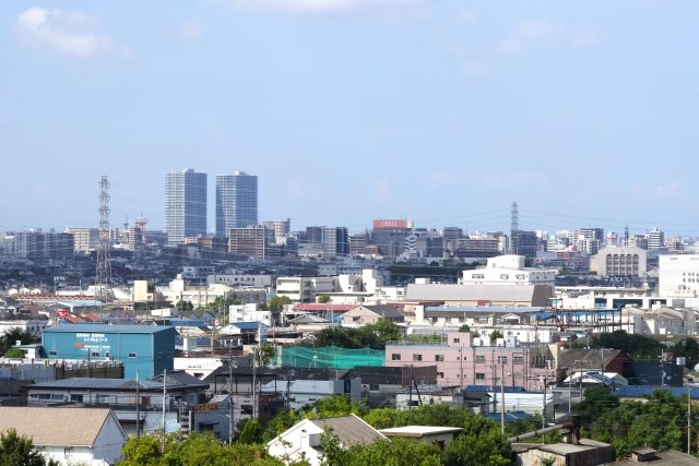 八尾市の町並み