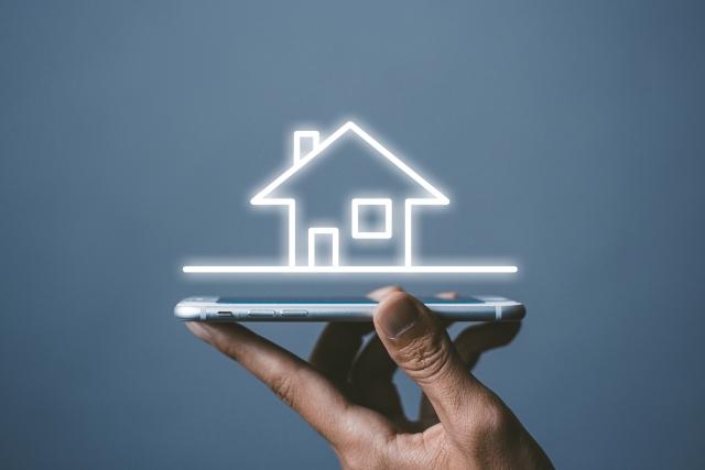 家のイラストをスマホ